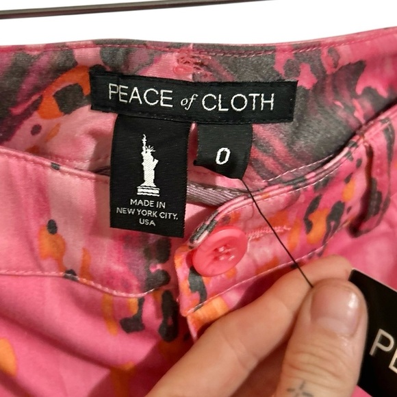NWT Peace of Cloth Pink Casey Exotica Abstract Size 0 Ankle Cropped Comfort - Picture 6 of 10